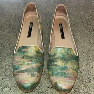 Miista iridescent flats - like new!